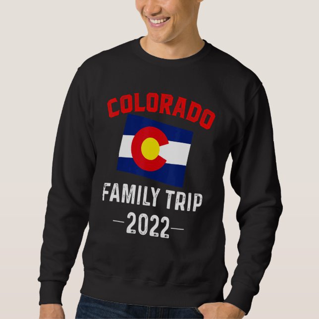 Sweatshirt Colorado Famille Voyage 2022 Dénver Drapeau Souven (Devant)