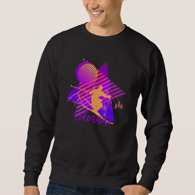 Sweatshirt Colorado Retro 80s Ski Geometric (Devant)