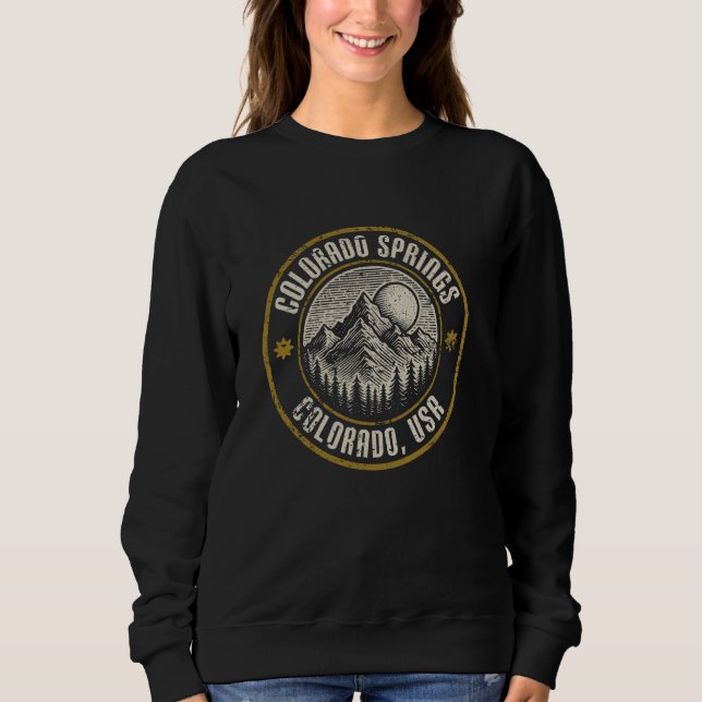 Sweatshirt Colorado Springs Colorado USA Distressed Mountain (Devant)