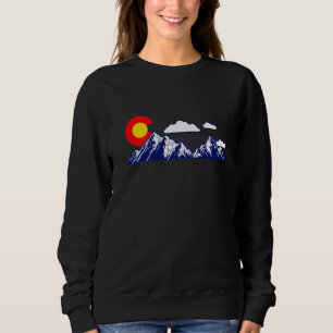 Sweatshirt Colorado State Denver Map Drapeau Co Souvenir Moun