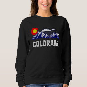 Sweatshirt Colorado State Denver Map Drapeau Co Souvenir Moun