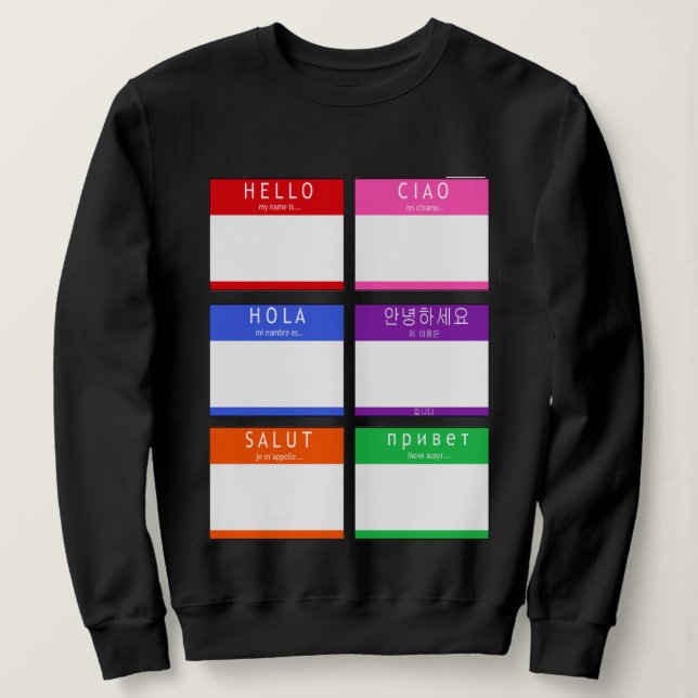 Sweatshirt Coloré Bonjour Mon Nom Est (Design devant)