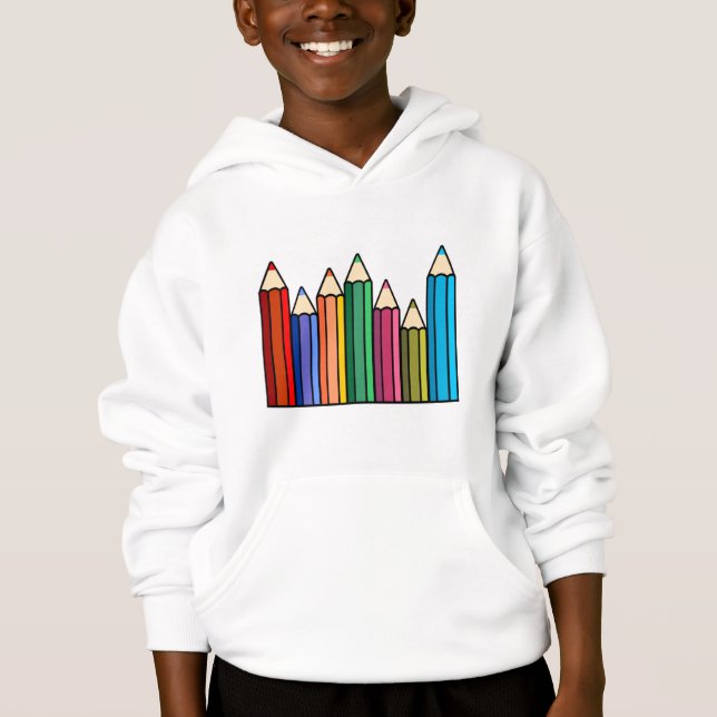 Sweatshirt coloré de crayons (Devant)
