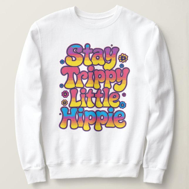Sweatshirt Coloré Psychedélique Reste Hippie Dingo (Design devant)