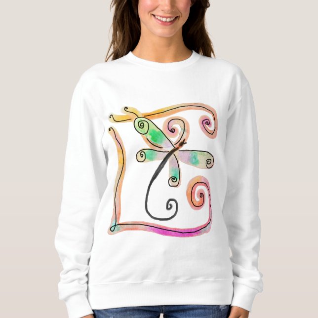 Sweatshirt Colorée Abstraite libellule Art portable (Devant)