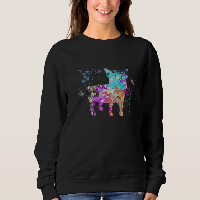 Sweatshirt Colorful Boston Terrier  Dog Boston Terriers (Devant)