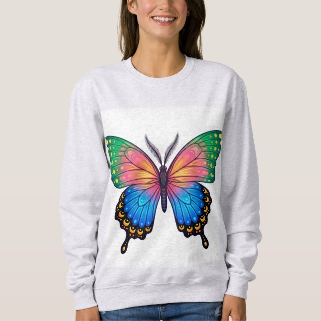 Sweatshirt  "Colorful Butterfly Hoodie – Unique, Stylish & Co (Devant)