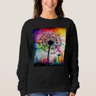 Sweatshirt Colorful dandelion watercolor optics blowball