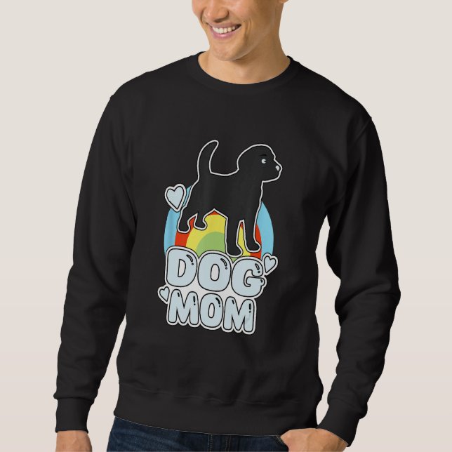 Sweatshirt Colorful Dog Mom - Rainbow puppy with Heart (Devant)
