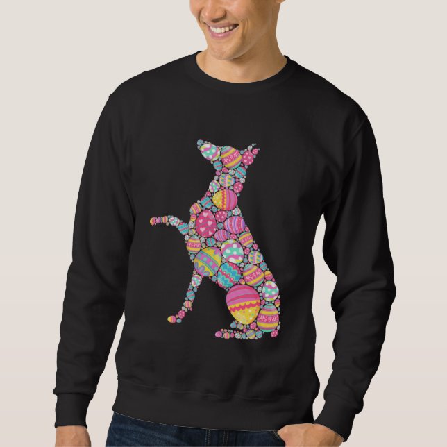 Sweatshirt Colorful Eggs Doberman Dog Puppy  Easter Day Kids (Devant)