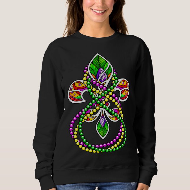 Sweatshirt Colorful Fleur De Lis & Bourbon Street Festival Be (Devant)