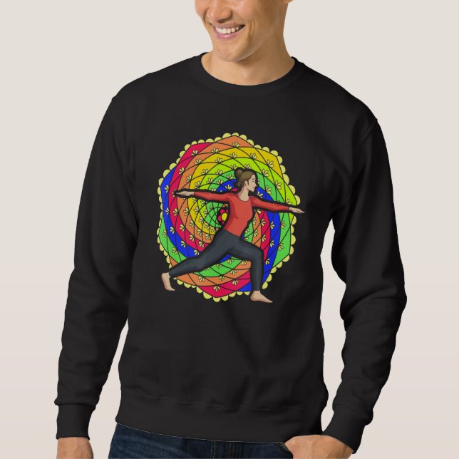 Sweatshirt Colorful Mandala Yogi Meditation Namaste Buddhist  (Devant)