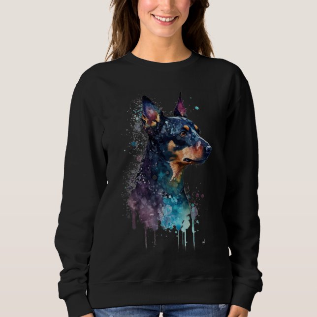 Sweatshirt Colorful Miniature Pinscher Dog  Dad Mom Boy Girl (Devant)