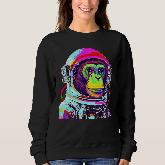 Sweatshirt Colorful Monkey Astronaut  Space Explorer (Devant)