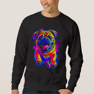 Sweatshirt Colorful Pug Dog