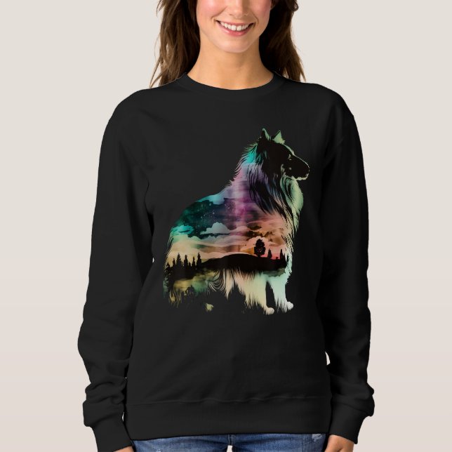 Sweatshirt Colorful Sheltie Nature Shetland Sheepdog Reflecti (Devant)