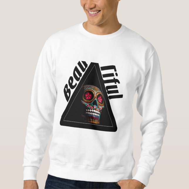 Sweatshirt Colorful Skull "Beautiful" T-Shirt  (Devant)