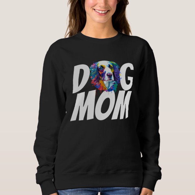 Sweatshirt Colorful Watercolor English Springer Spaniel Mom D (Devant)