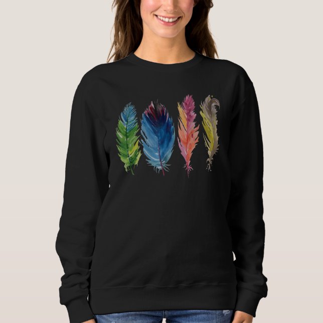 Sweatshirt Colourful bird feathers (Devant)