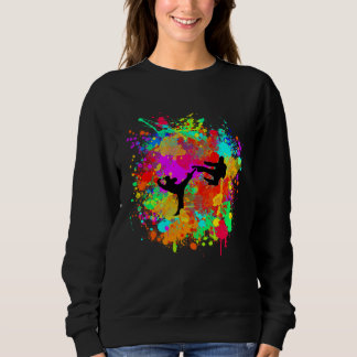 Sweatshirt Colourful Judo and Karate Fighter in Suit with Bel
