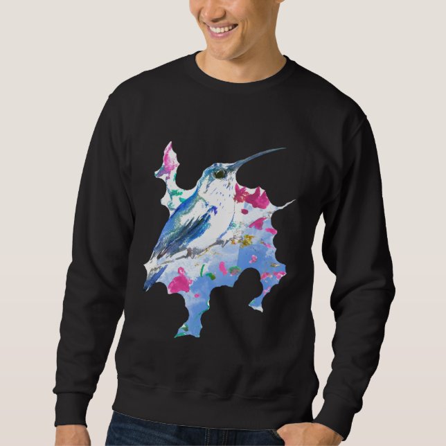 Sweatshirt Colourful Shapes Local Wing Bird Flying Hummingbir (Devant)