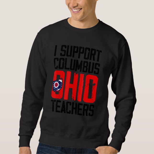Sweatshirt Columbus Ohio Je soutiens la grève des enseignants (Devant)