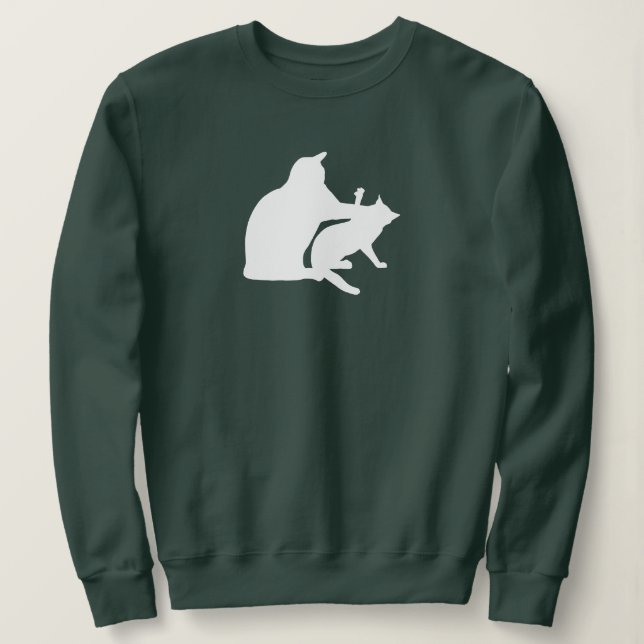 Sweatshirt Combat de chats amusant (Design devant)