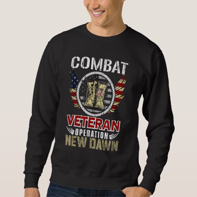 Sweatshirt Combat vétéran de la nouvelle aube militaire améri (Devant)