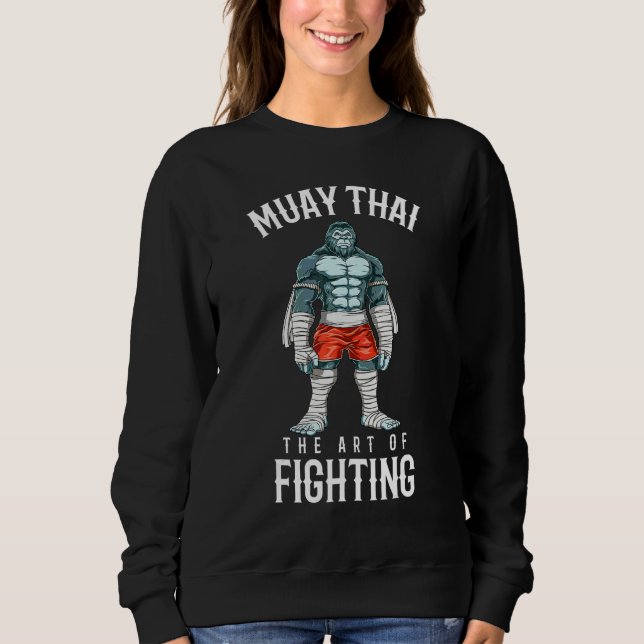 Sweatshirt Combattant de gorille Muay Thai traditionnel Boxe  (Devant)
