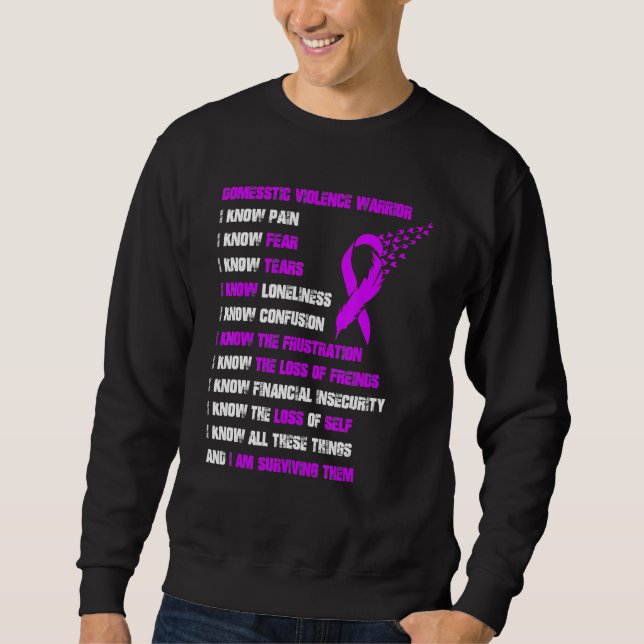 Sweatshirt Combattant de la violence domestique avec un ruban (Devant)