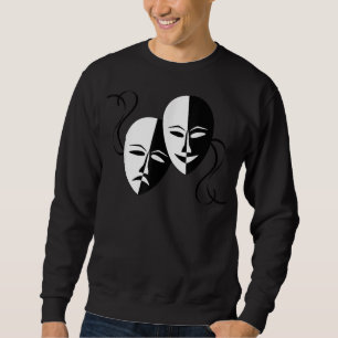 Sweatshirt Comédie Tragédie Masques Acteur Rétro