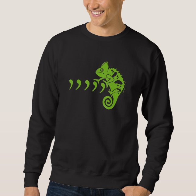Sweatshirt Comma Chameleon Funny 80's Musique Lyrics Animaux (Devant)