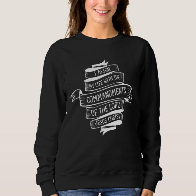 Sweatshirt Commandments of Jesus Christ Faith Christianity Bi (Devant)