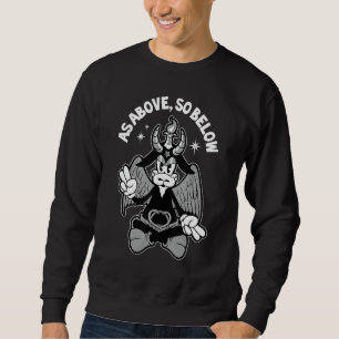 Sweatshirt Comme Ci-Dessous Retro Cartoon Baphomet Satan goa