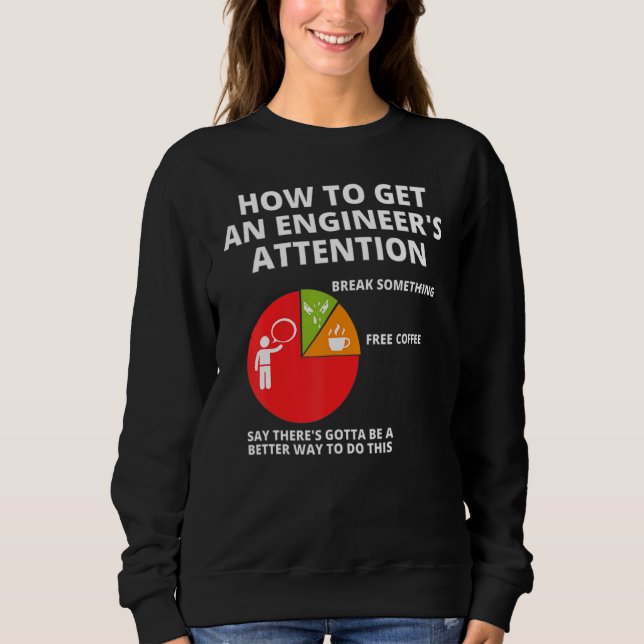 Sweatshirt Comment Attirer L'Attention D'Un Ingénieur Ingénie (Devant)