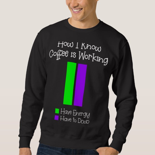 Sweatshirt Comment je sais que le café fonctionne Avoir à Poo (Devant)
