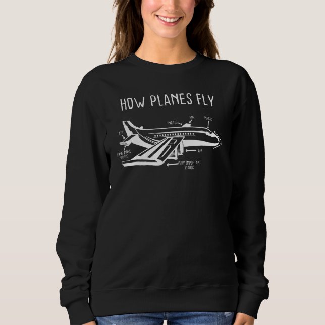 Sweatshirt Comment les avions volent Explication Aviation Aer (Devant)