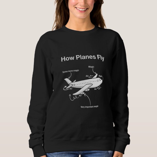 Sweatshirt Comment les avions volent ingénieur en ingénierie  (Devant)