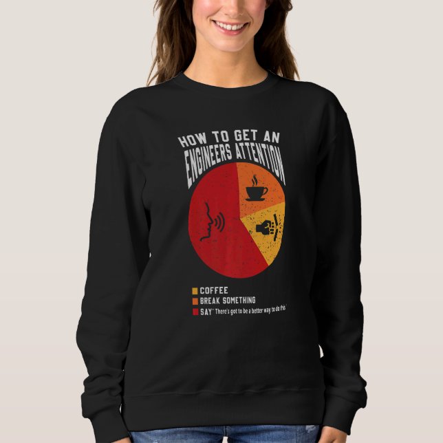 Sweatshirt Comment Obtenir Un Ingénieur Ingénieur D'Attention (Devant)