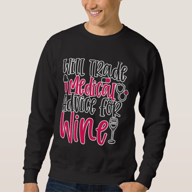 Sweatshirt Commerce Conseil Médicale Vin Travail (Devant)