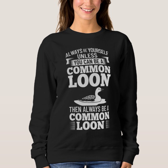 Sweatshirt Common Loon Bird Ducks  Cute 1 (Devant)