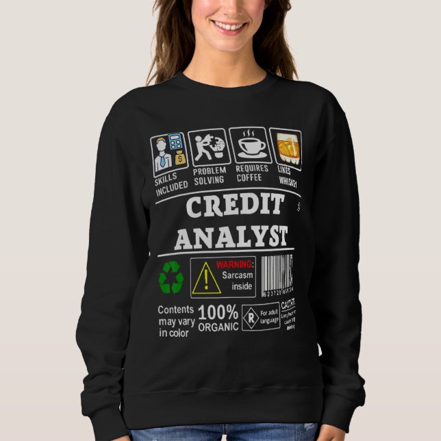 Sweatshirt Compétences d'analyste de crédit incluses (Devant)
