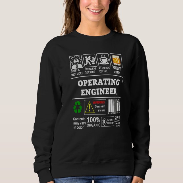 Sweatshirt Compétences d'ingénieur d'exploitation incluses Ré (Devant)