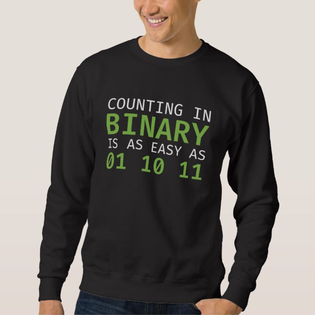 Sweatshirt Comptage Dans Le Binaire (Devant)