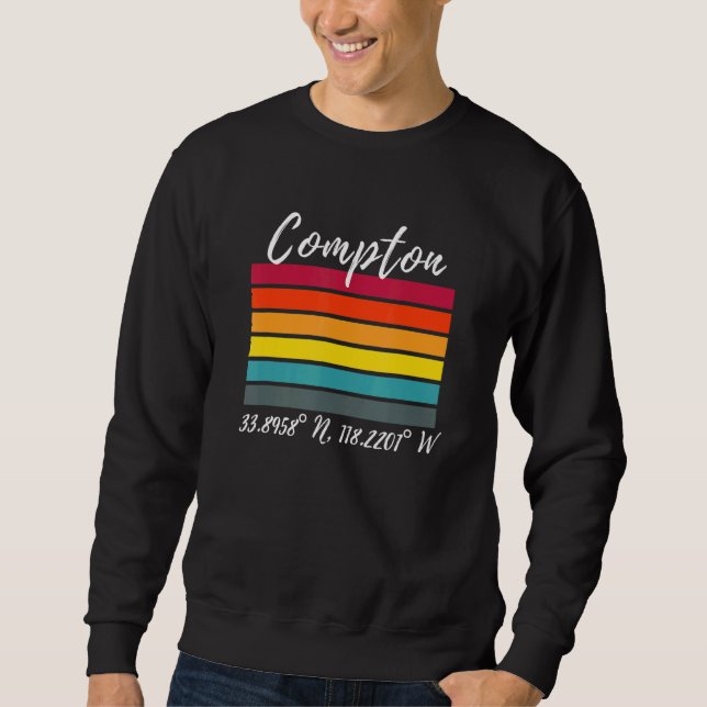 Sweatshirt Compton Latitude Et Longitude Ca Los Angeles Fans (Devant)