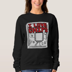 Sweatshirt Concepteur programmeur logiciel Codage I Love Chip