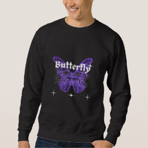 Sweatshirt conception artistique de papillon mignon