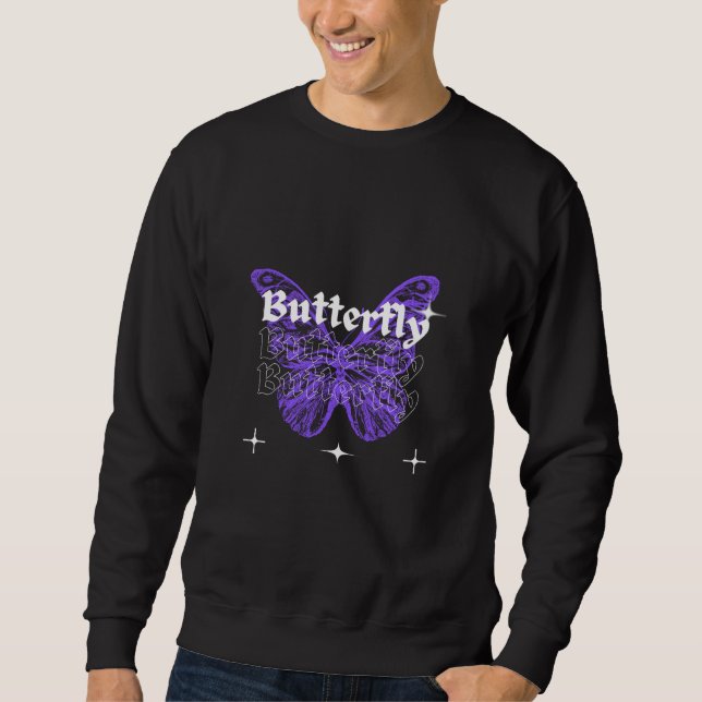Sweatshirt conception artistique de papillon mignon (Devant)