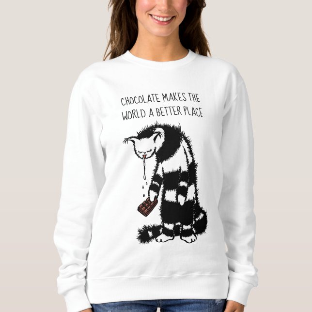 Sweatshirt Conception Chocolat Lover - Funny Chat Caractère (Devant)