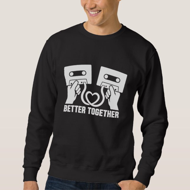 Sweatshirt Conception Cœur Cassette Rétro Meilleur Ensemble (Devant)